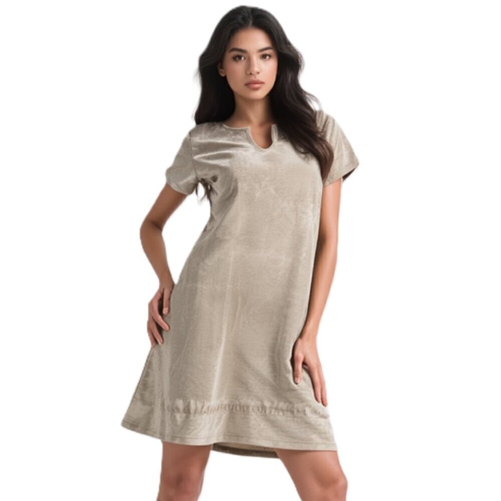 Ruby Rd Women's Brown Tie-Dye Split Neck T-Shirt Dress Size Small (NWT)